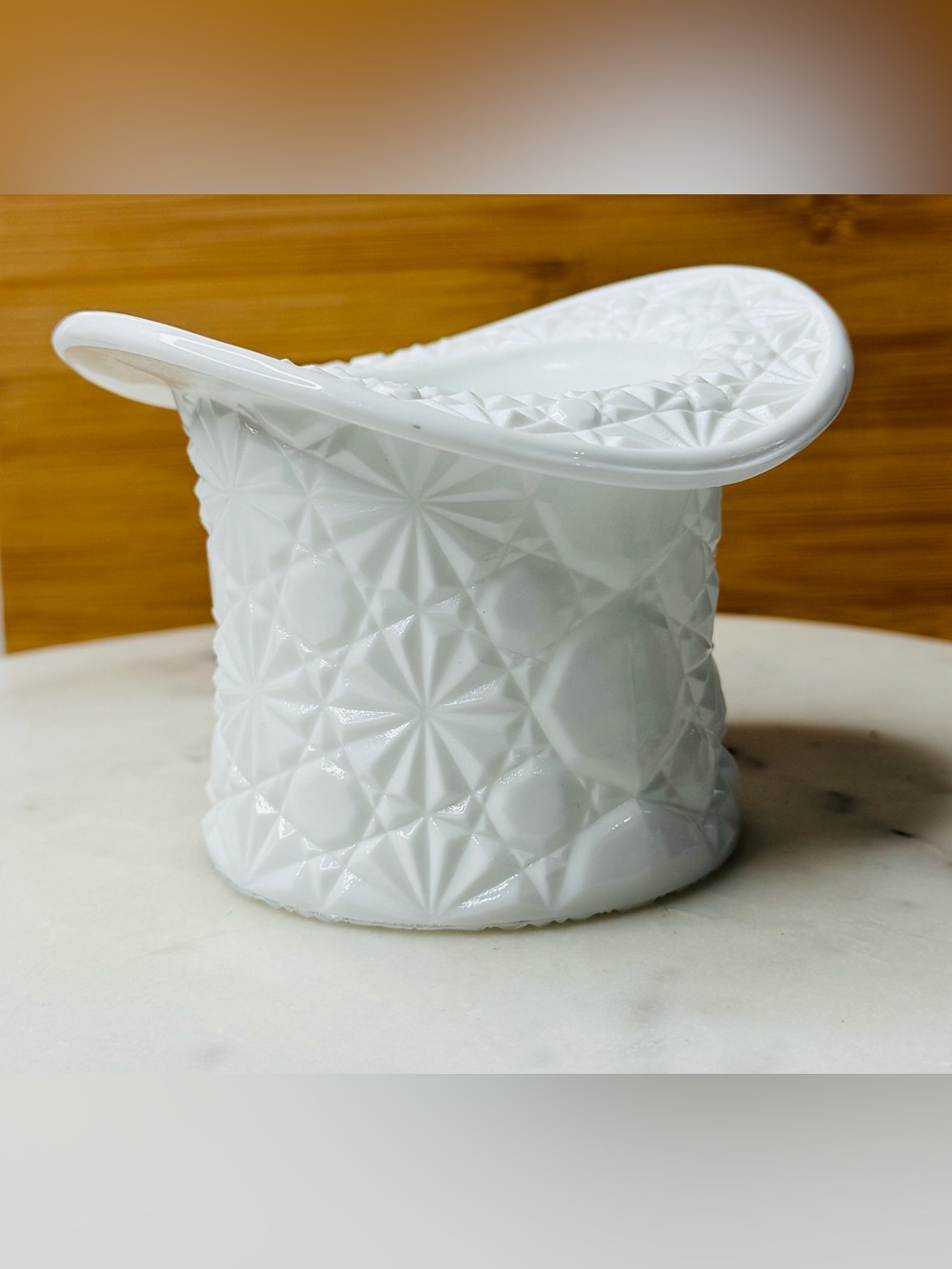 Fenton Daisy and Button Milk glass hat